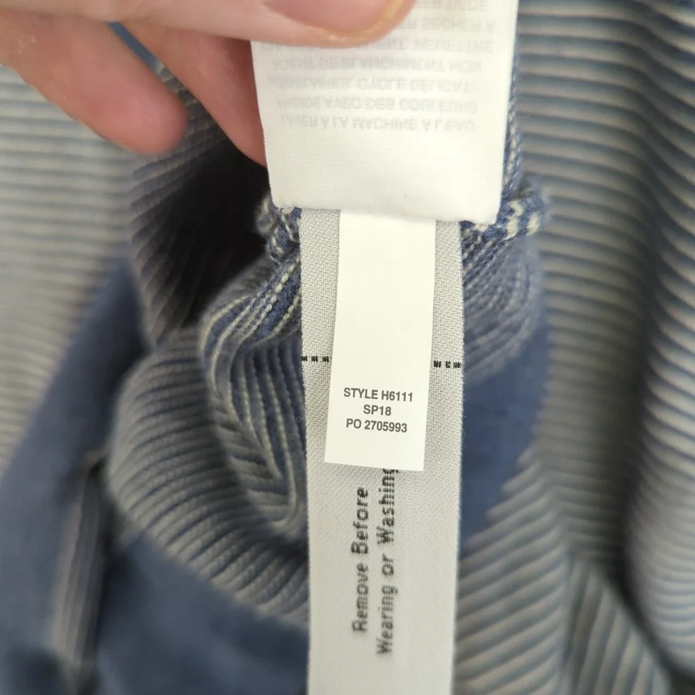 J.Crew Mens Size L Blue Striped 100% Cotton Crew Neck Long Sleeve Sweater Stripe